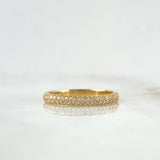 Anillo Churumbela Doble Circulos 2.95gr / T6 3/4 / Circones Blancos Oro Amarillo