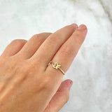 Anillo Mariposa 1.4gr / T6 / Circones Blancos Oro Amarillo