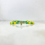 Pulsera Verde Cruz Lima 0.55gr / 4mm Circones Verde Oro Amarillo *