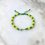 Pulsera Verde Cruz Lima 0.55gr / 4mm Circones Verde Oro Amarillo *