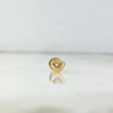 Topo Unico Corazon Mitad Rayada 0.3gr / Oro Amarillo