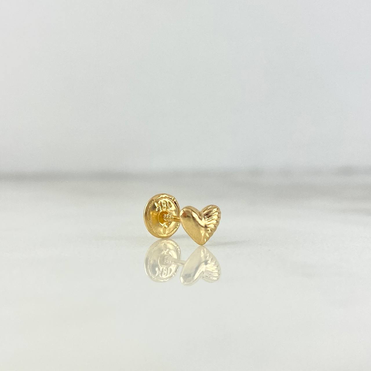 Topo Unico Corazon Mitad Rayada 0.3gr / Oro Amarillo