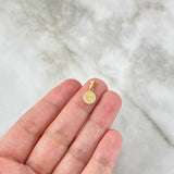 Dije Aguila Rayada 0.6gr / 1.4cm / Circones Blancos Oro Amarillo