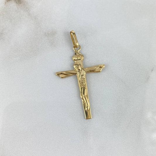 Dije Cruz Cristo 1.4gr / 4.1cm / Tau Oro Amarillo &