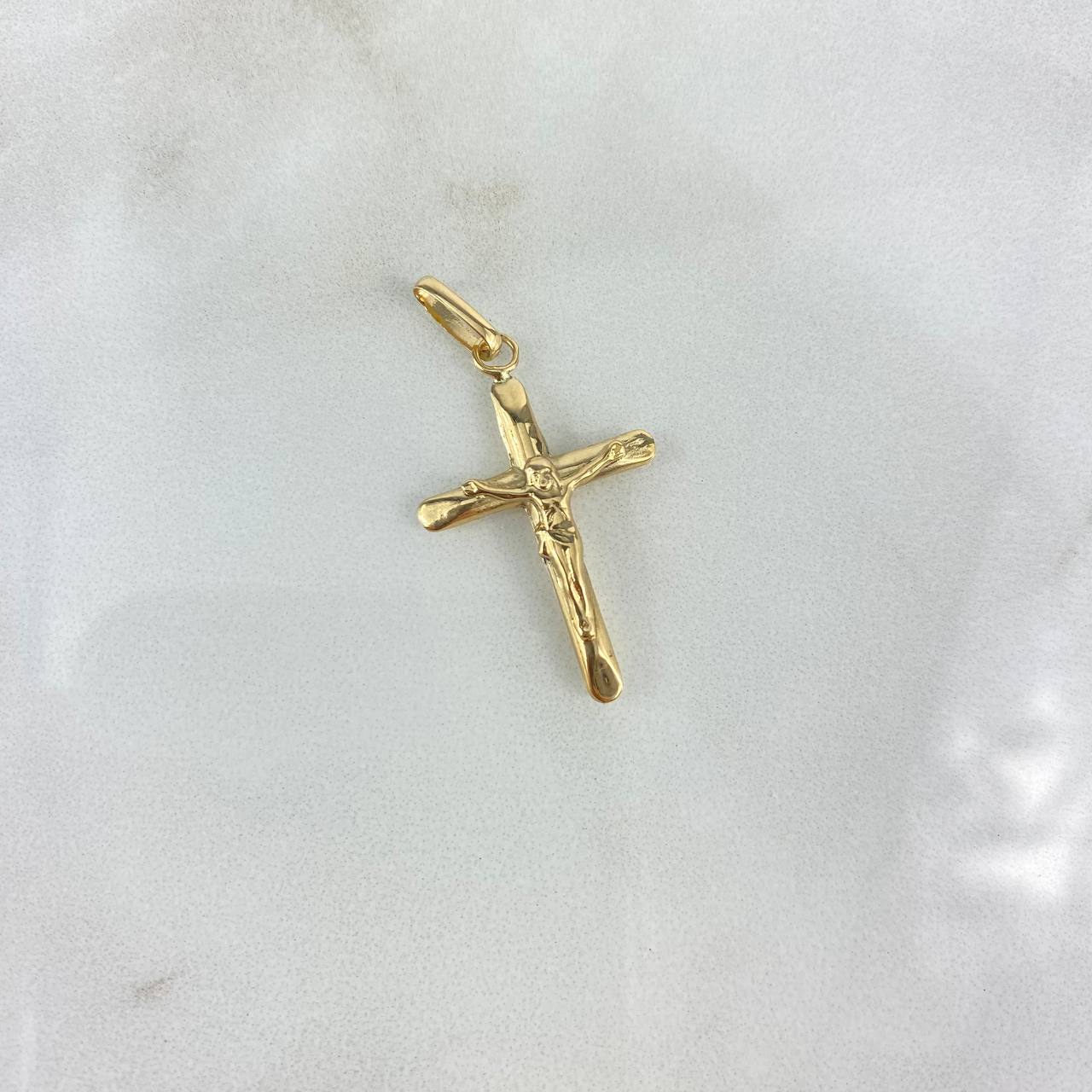 Dije Cruz Cristo 1.15gr / 3.5cm / Plana Lisa  Oro Amarillo