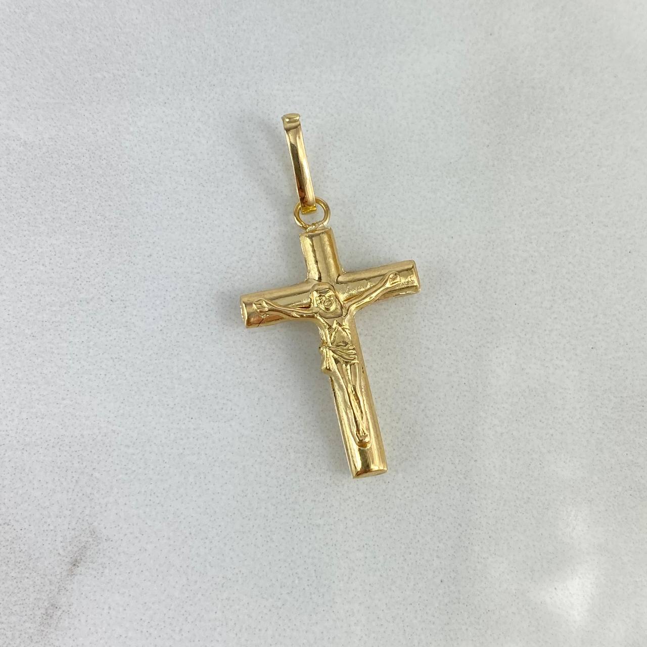 Dije Cruz Cristo 1.05gr / 3cm / Barra Lisa Oro Amarillo