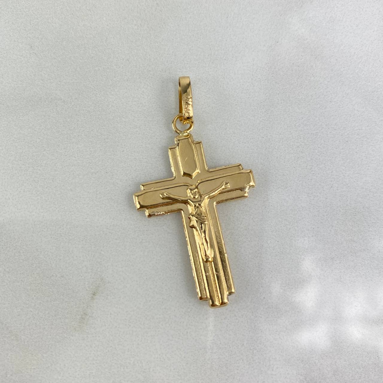 Dije Cruz Cristo  2gr / 4.1cm / En Relieve Oro AmarilloႣ