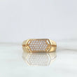 Anillo Hexagono Rectangular 5.3gr / T10 / Circones Blancos Oro Amarillo