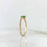 Anillo Solitario Churumbela Destello 1.3gr / T6 1/2 / Circones Blancos Verde Oro Amarillo