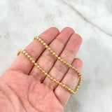 Pulso Militar 6.5gr / 20cm / 3mm Bolas Diamantadas Luna Oro Amarillo Nac.Esp. *