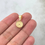 Dije Letra H 0.6gr / 1.7cm / Circulo Bordeado Oro Amarillo 18K