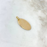 Dije Placa Ovalada 2.75gr / 3.6cm / Bordes Diamantados Oro Amarillo