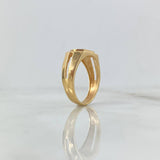 Anillo Hexagono Rectangular 5.3gr / T10 / Circones Blancos Oro Amarillo