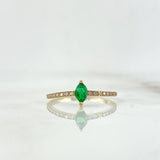 Anillo Solitario Churumbela Destello 1.3gr / T6 1/2 / Circones Blancos Verde Oro Amarillo