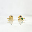 Topos Colibrí 0.95gr / 7mm Circones Verdes. Blancos Y Negros Oro Amarillo 18K *