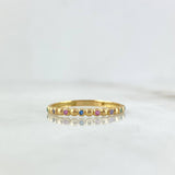 Anillo Esferas 1.25gr / T8 / Circones de Colores Oro Amarillo