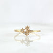 Anillo Trio de Estrellas 0.9gr / T6 1/2 / Circones Blancos Oro Amarillo