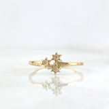 Anillo Trio de Estrellas 0.9gr / T6 1/2 / Circones Blancos Oro Amarillo