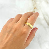 Anillo Franja Texturizada 4.55gr / T10 / Oro Amarillo ©