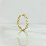 Anillo Cuadro Cubano 1.55gr / T7 / Circones Blancos Oro Amarillo 18K *