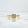 Anillo Cuadro Cubano 1.55gr / T7 / Circones Blancos Oro Amarillo 18K *