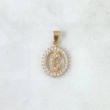 Dije Virgen Maria 1.75gr / 2.5cm / Aro Circones Blancos Oro Amarillo