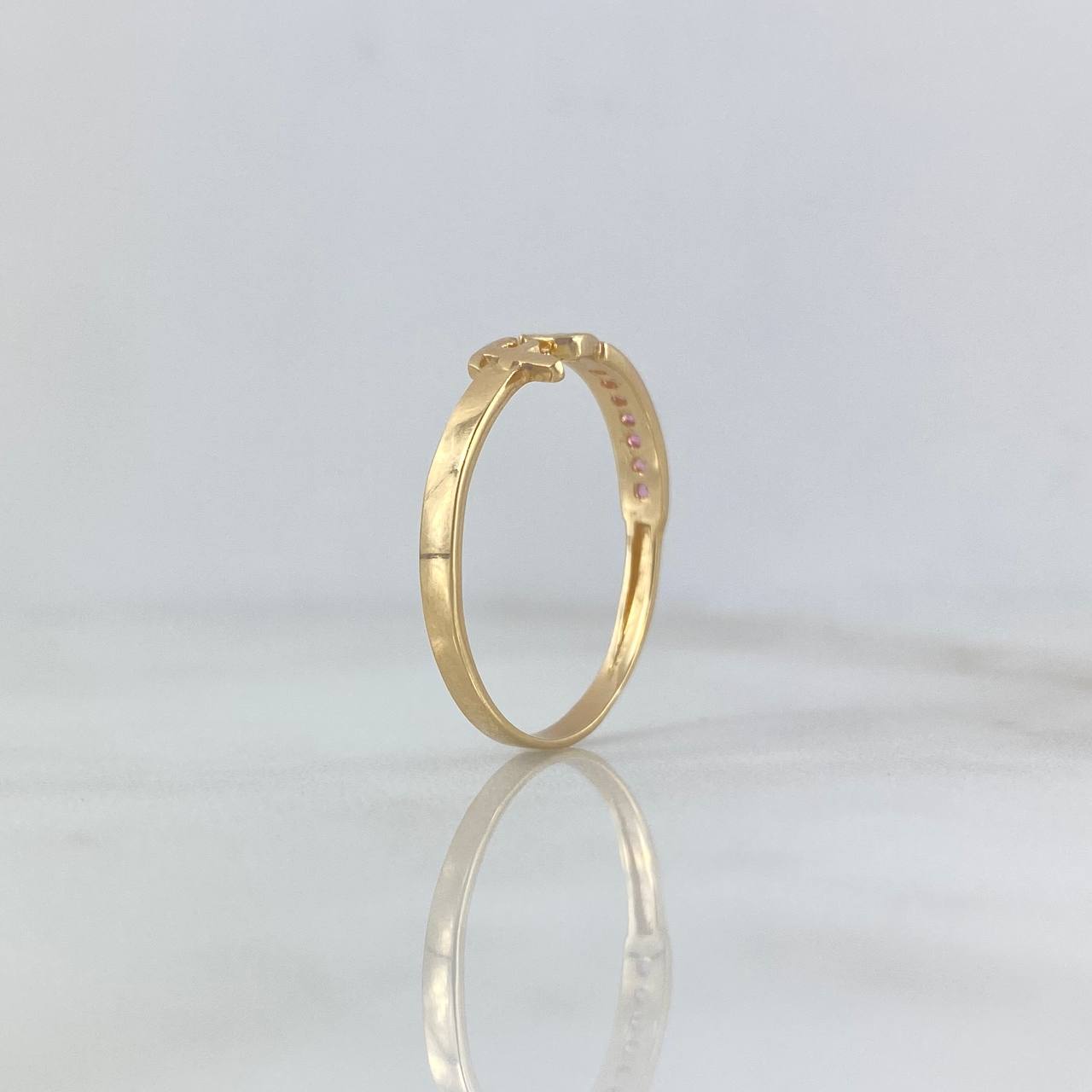 Anillo Fe 1.5gr / T8 / Circones Lilas Oro Amarillo