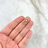 Piercing Aro Flor Simulador 0.95gr / 1cm / Circones Verdes Oro Amarillo (Joya) ©