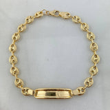 Pulso GC 4.15gr / 16cm / 5mm Placa Niño Rectangular Bordeada Lisa Diamantado Oro AmarilloႣ