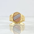 Anillo Sello Ovalado 4.9gr / T11 1/2 / Tres Lineas Oro Amarillo