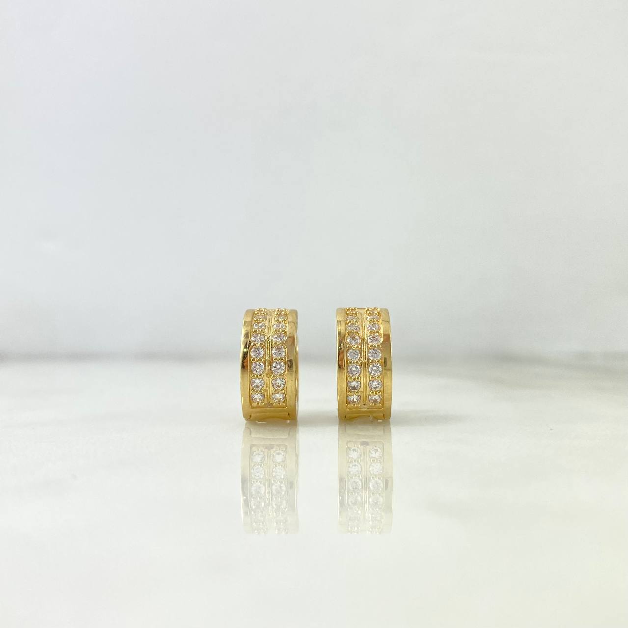 Candongas Rusticas Basteadas 5.4gr / 1.2cm / Doble Carril Circones Blancos Oro Amarillo