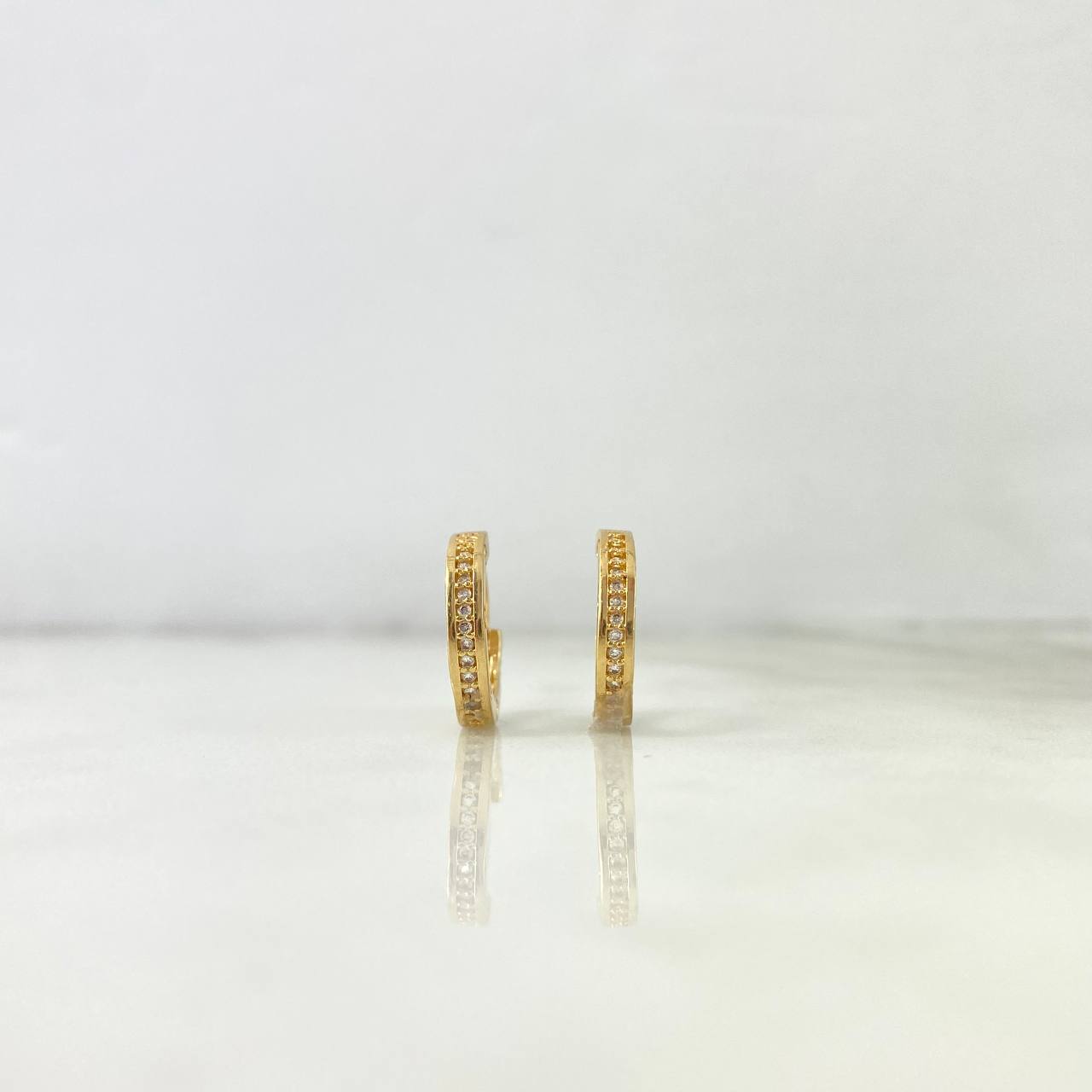 Candongas Tornillos 3.3gr / 1.5cm / Carril Unico Circones Blancos Oro Amarillo