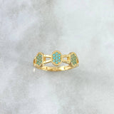 Anillo Orion 2.25gr / T7 1/2 / Circones Azul Celeste Oro Amarillo