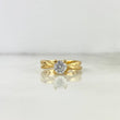 Anillo Solitario Garras Cruzadas 3.35gr / T5 1/2 / Circon Blanco Blancos Oro Amarillo