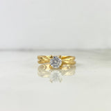 Anillo Solitario Garras Cruzadas 3.35gr / T5 1/2 / Circon Blanco Blancos Oro Amarillo