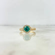 Anillo Solitario Churumbela Halo Circulo 4.2gr / T6 3/4 / Circon Verde Blancos Oro Amarillo