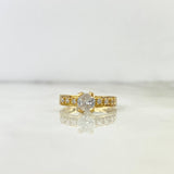 Anillo Solitario Tres Puntos 2.5gr / T8 1/4 / Circon Blanco Blancos Oro Amarillo