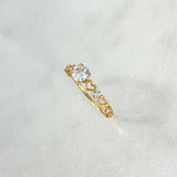 Anillo Solitario Corazones 1.25gr / T5 1/4 / Circon Blanco Blancos Oro Amarillo