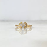 Anillo Solitario Cola Sirena 2.45gr / T8 / Circon Blanco Blancos Oro Amarillo