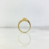 Anillo Solitario Churumbela Flor Cruzada 2.05gr / T5 1/2 / Circon Blanco Blancos Oro Amarillo