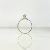 Anillo Solitario Corazones 1.65gr / T6 1/4 / Circon Blanco Oro Blanco