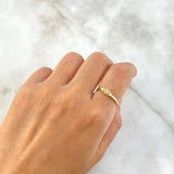 Anillo Solitario Flor Corazones 1.05gr / T6 / Circones Blancos Oro Amarillo