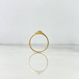 Anillo Solitario Flor Corazones 1.05gr / T6 / Circones Blancos Oro Amarillo