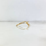 Anillo Solitario Lagrima 0.9gr / T6 1/2 / Circon Blanco Oro Amarillo