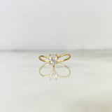 Anillo Solitario Lagrima 0.95gr / T7 1/2 / Circon Blanco Oro Amarillo