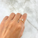 Anillo Solitario Lagrima 0.9gr / T6 1/2 / Circon Blanco Oro Amarillo