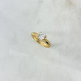 Anillo Solitario Garra 2.15gr / T4 1/2 / Circon Blanco Oro Amarillo ©