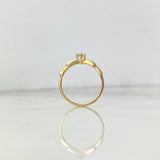 Anillo Solitario Churumbela Cinta 2gr / T7 1/2 / Circon Blanco Blancos Oro Amarillo