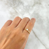 Anillo Solitario Churumbela Cinta 2gr / T7 1/2 / Circon Blanco Blancos Oro Amarillo