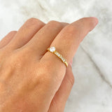 Anillo Solitario Churumbela Cinta 2gr / T7 1/2 / Circon Blanco Blancos Oro Amarillo